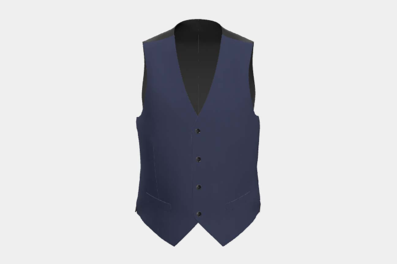 Gilet su misura lana 120s nero Canonico