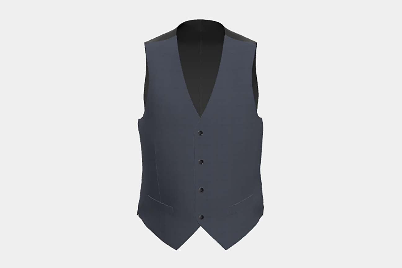 Gilet su misura lana 150s blu Loro Piana