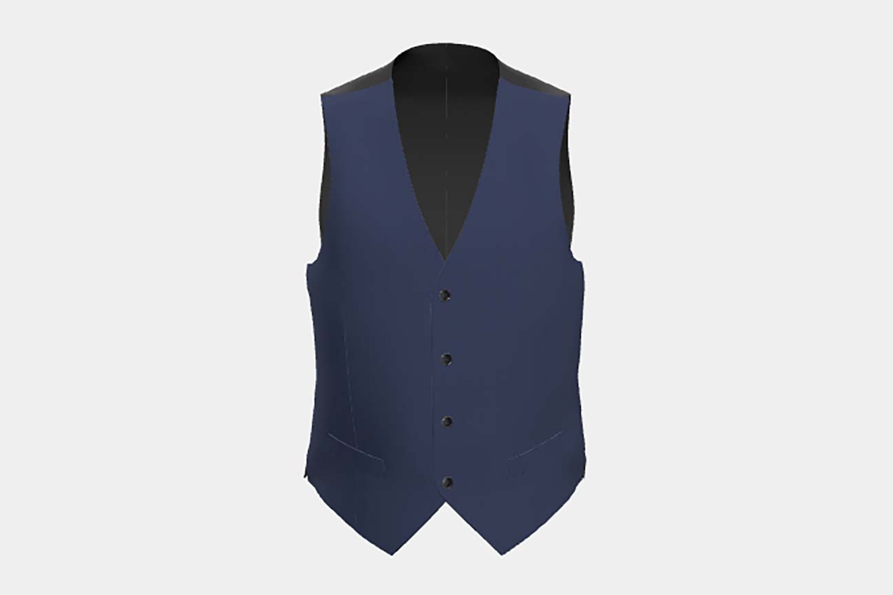 Tailored 130s wool waistcoat with blue pinstripe Caccioppoli