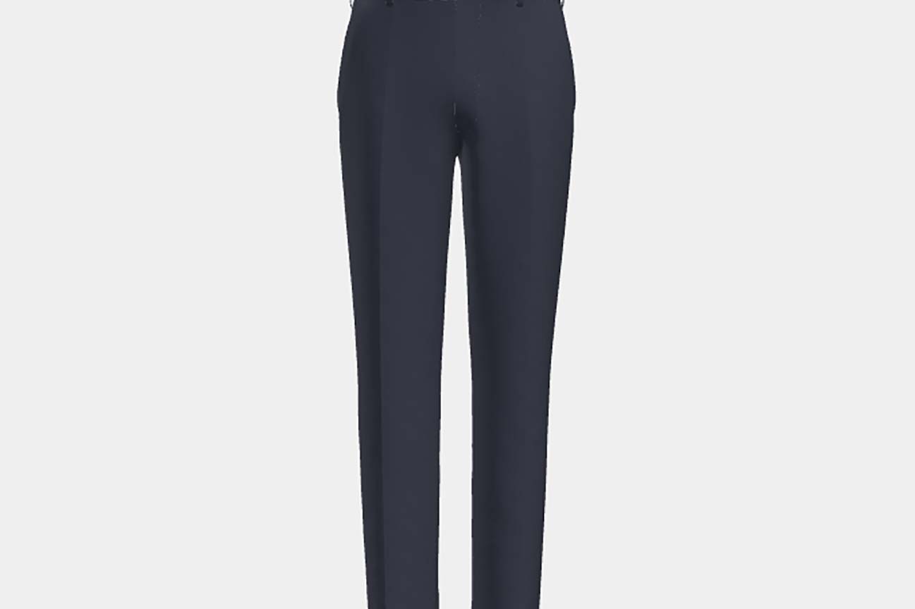 Pantalone su misura lana 130s gessato blu Caccioppoli