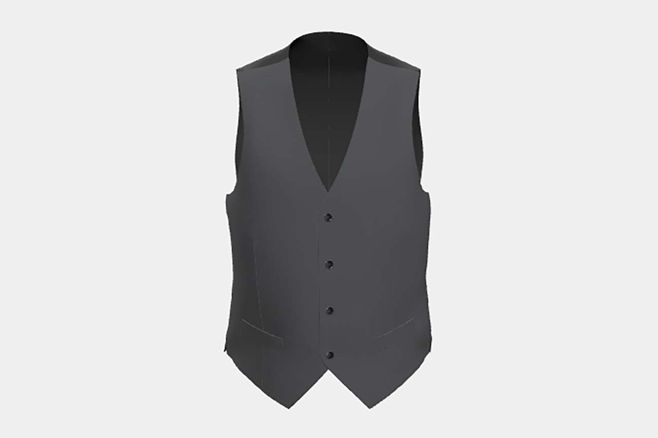 Made to measure gray 130s wool vest Caccioppoli