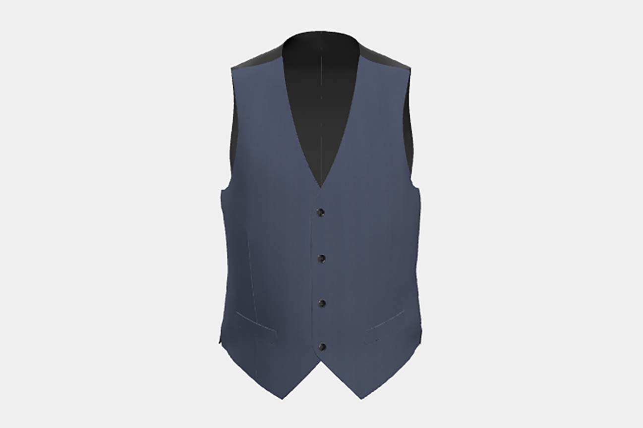 Light blue solaro 130s wool made-to-measure waistcoat Caccioppoli