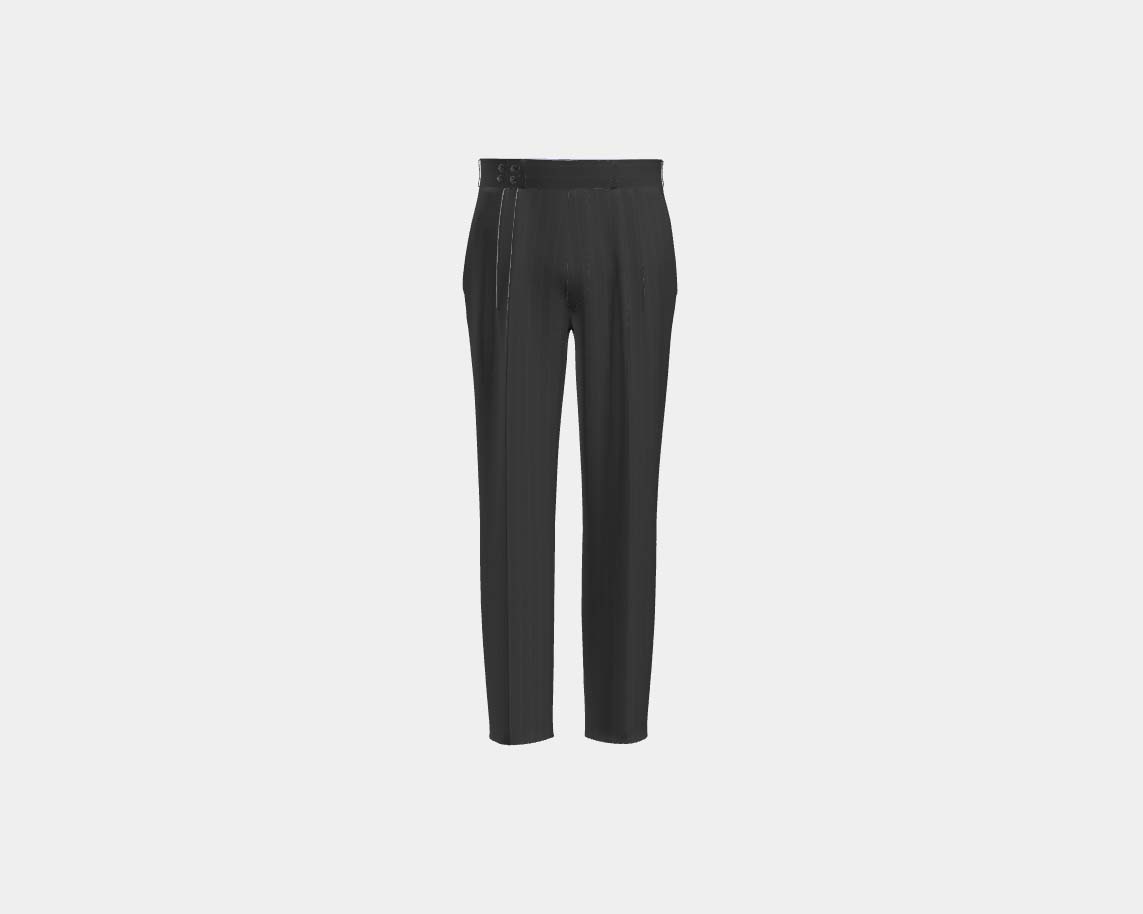 Canonico gray 110s wool tailored trousers with band