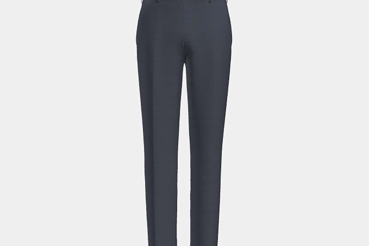 Pantalone su misura lana 150s blu Loro Piana