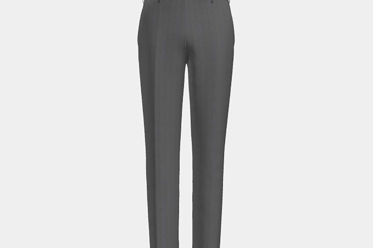 Pantalone su misura lana 130s gessato grigio Caccioppoli