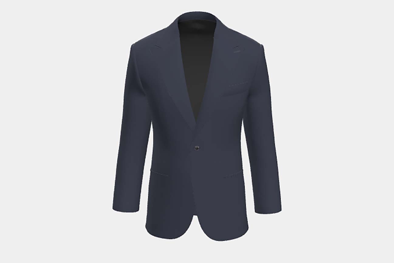 Tailored wool and silk jacket 150s blue Caccioppoli