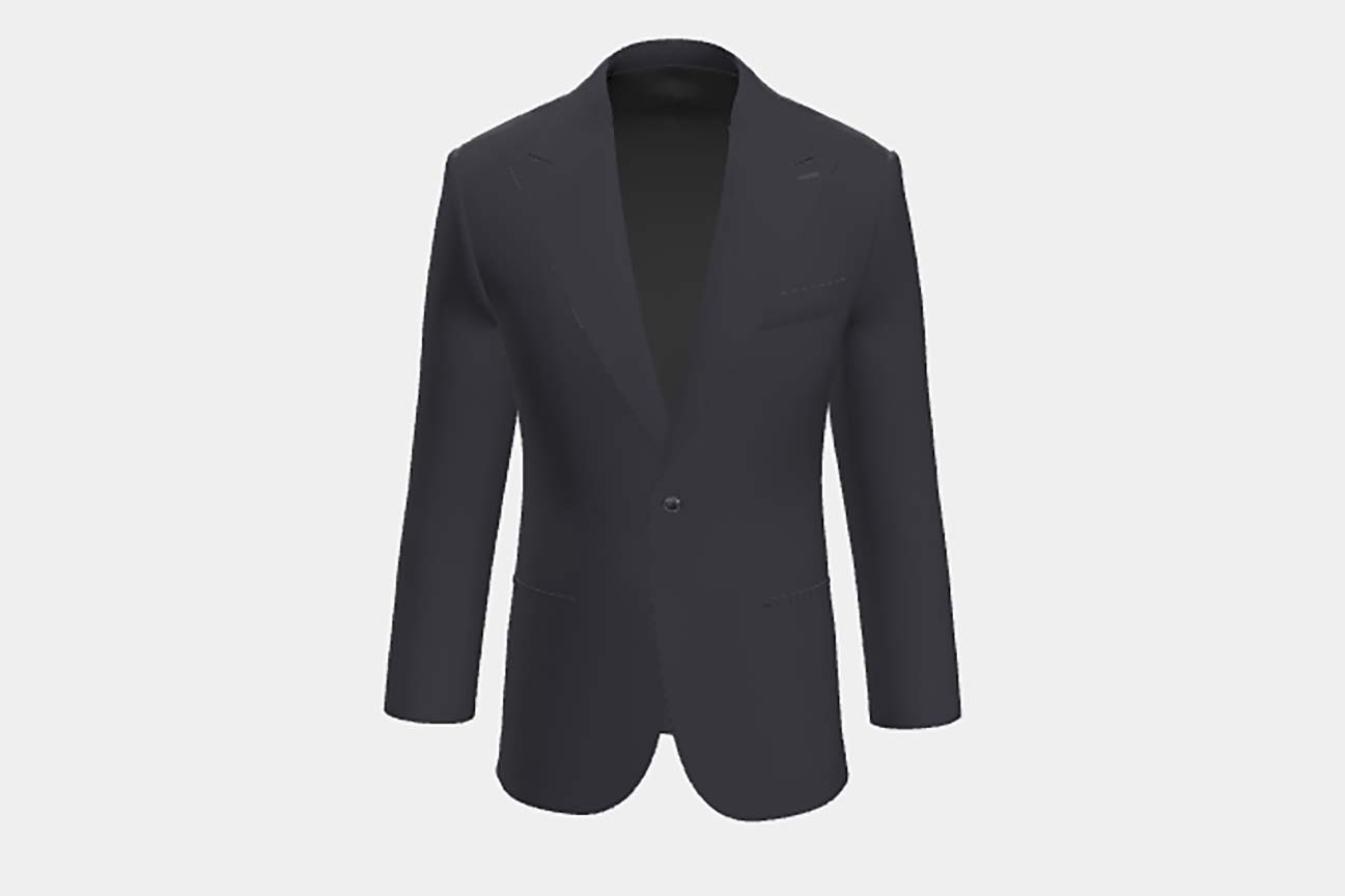 Veste tailleur en laine des années 130 avec fenêtre bleue Caccioppoli