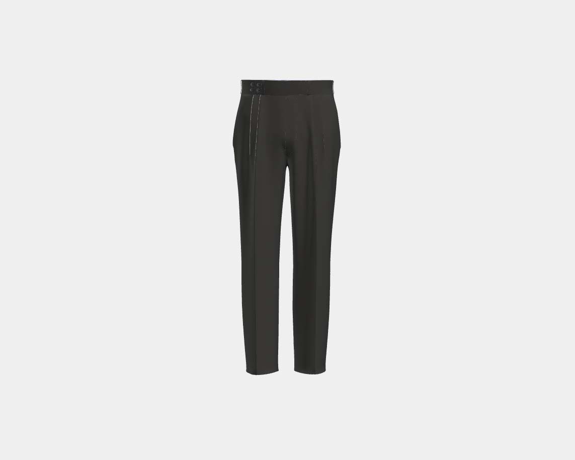 Canonico gray 110s wool tailored trousers with band