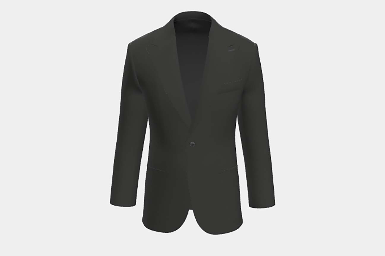 Veste tailleur en laine noire 110s Canonico