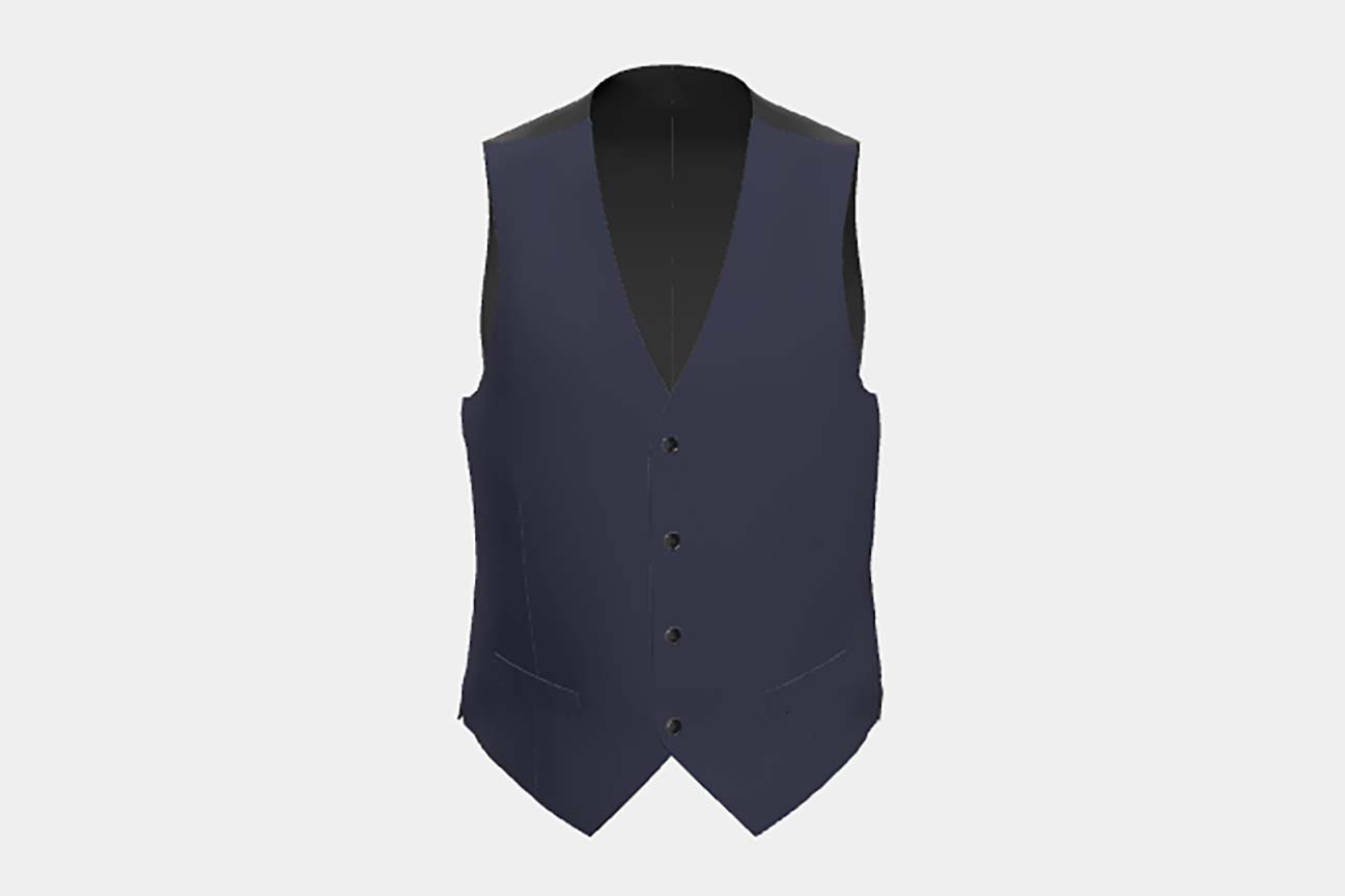 Gilet su misura lana 150s blu Loro Piana