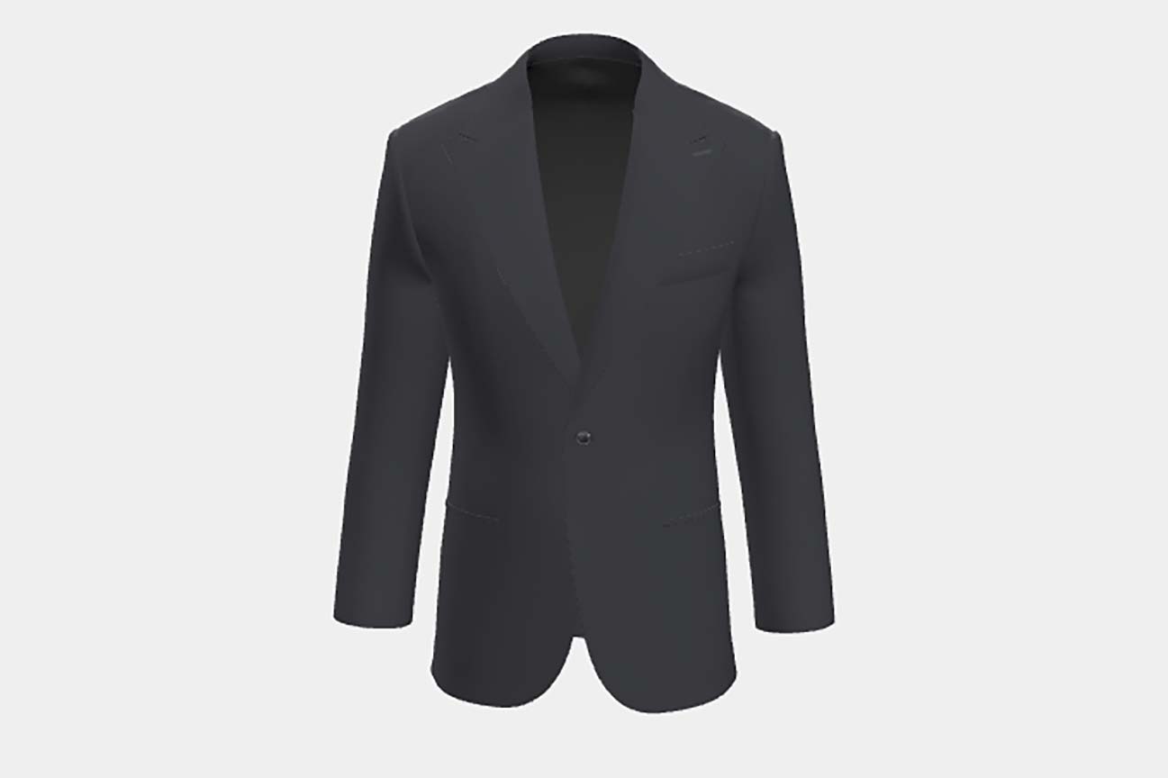 Tailored 130s hopsack wool jacket in blue Caccioppoli