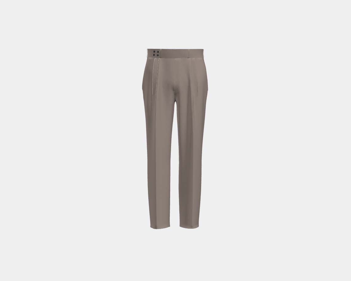Beige 130s wool tailored trousers with band Caccioppoli