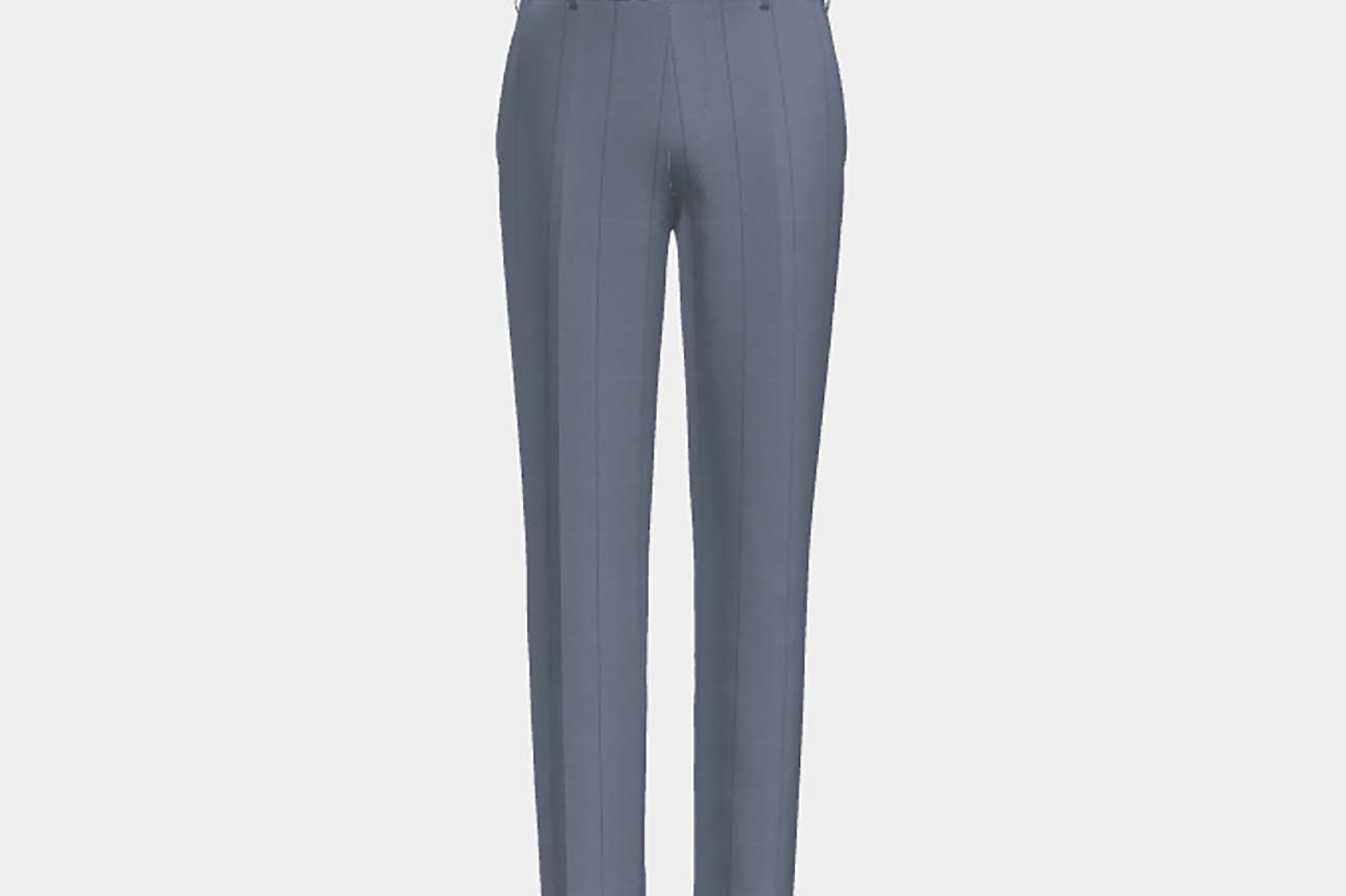 Pantalone su misura lana 130s gessato blu chiaro Caccioppoli