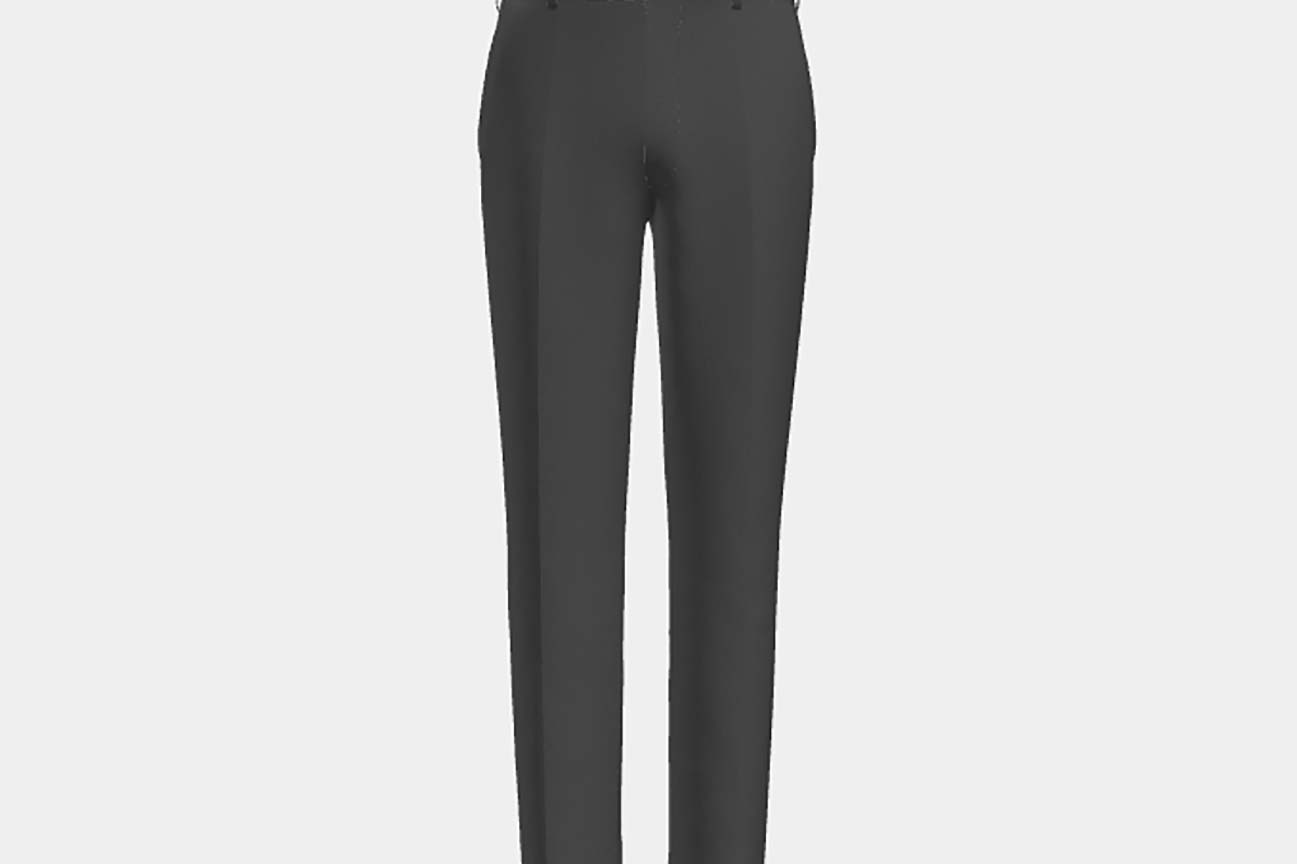 Pantalone su misura lana 130s hopsack grigio Caccioppoli