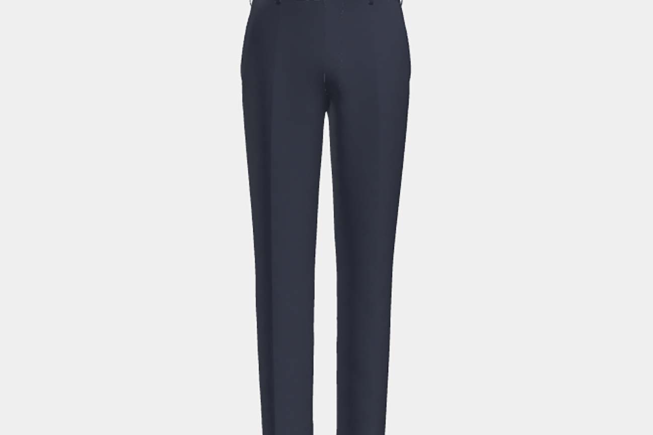 Pantalone su misura lana 130s gessato blu Caccioppoli