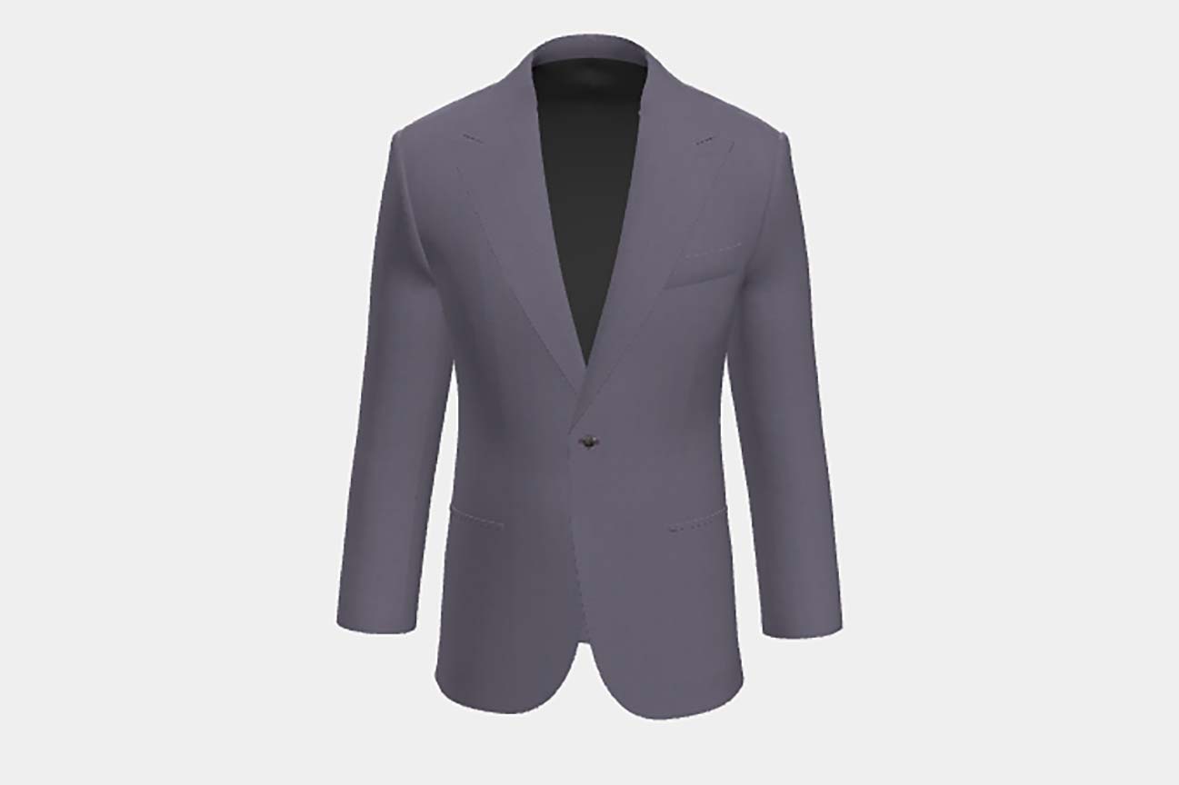 Veste sur mesure en laine et soie années 150 violet Caccioppoli