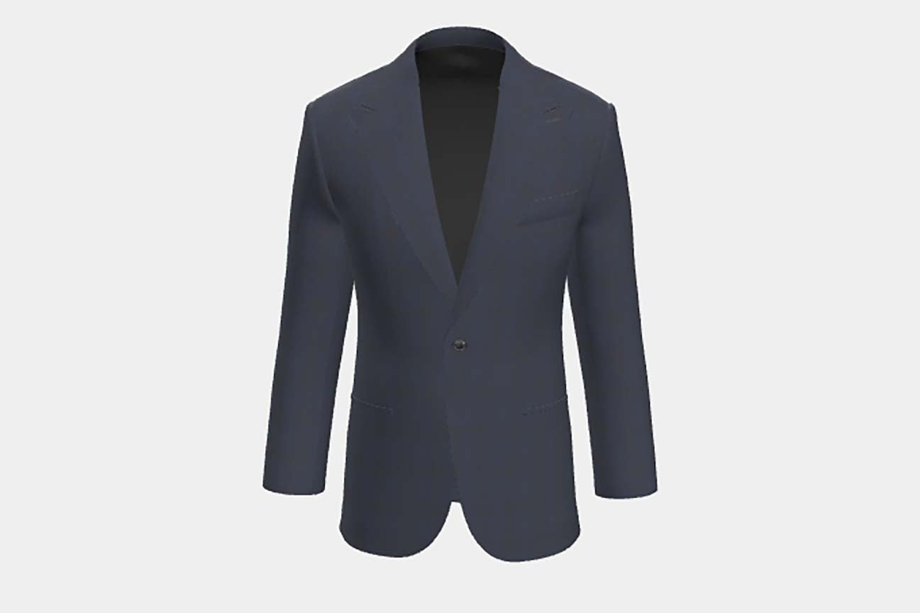 Veste tailleur en laine des années 130 avec fenêtre bleue Caccioppoli