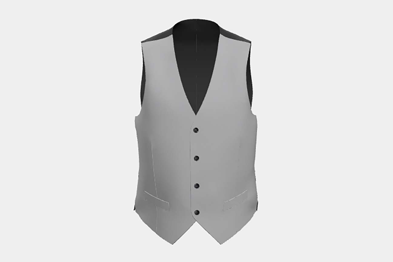 Custom-made vest in polyester and acrylic 110s gray Canonico