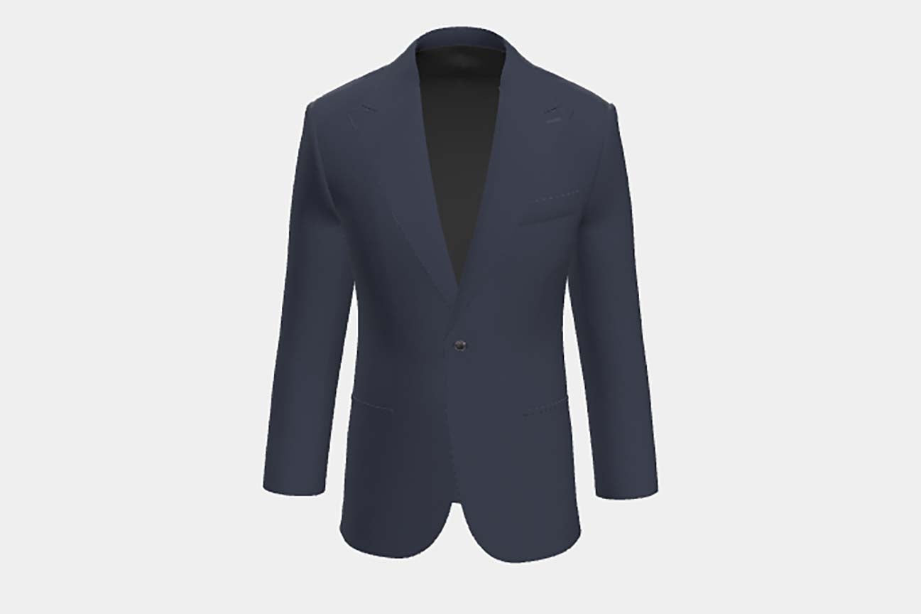 Veste tailleur en laine bleu Canonico années 120