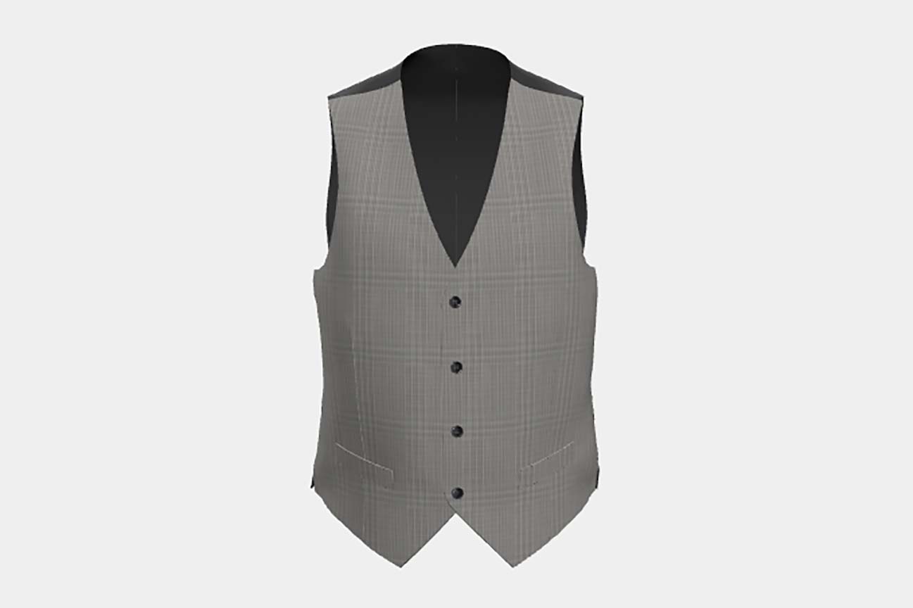 Canonico black 110s wool tailored vest