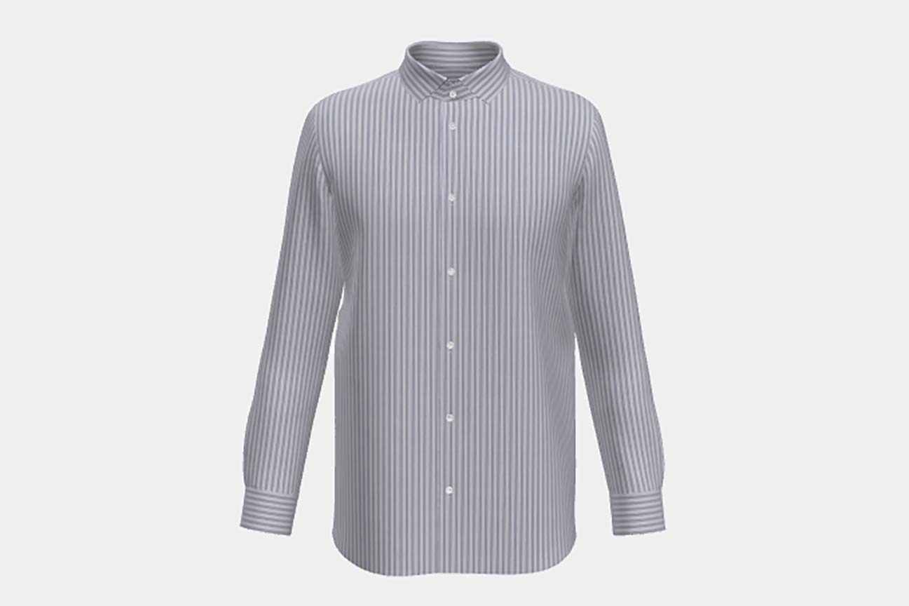 Blue striped cotton tailored shirt