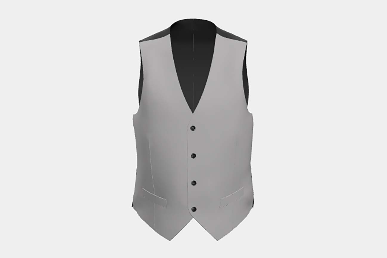 Gilet su misura lana 110s grigio Canonico