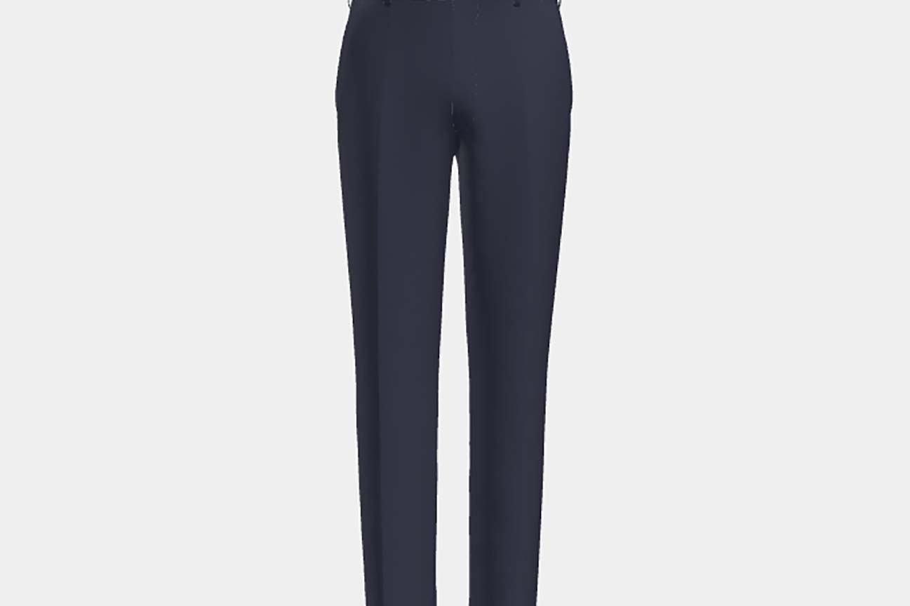 Pantalone su misura lana 150s blu Loro Piana