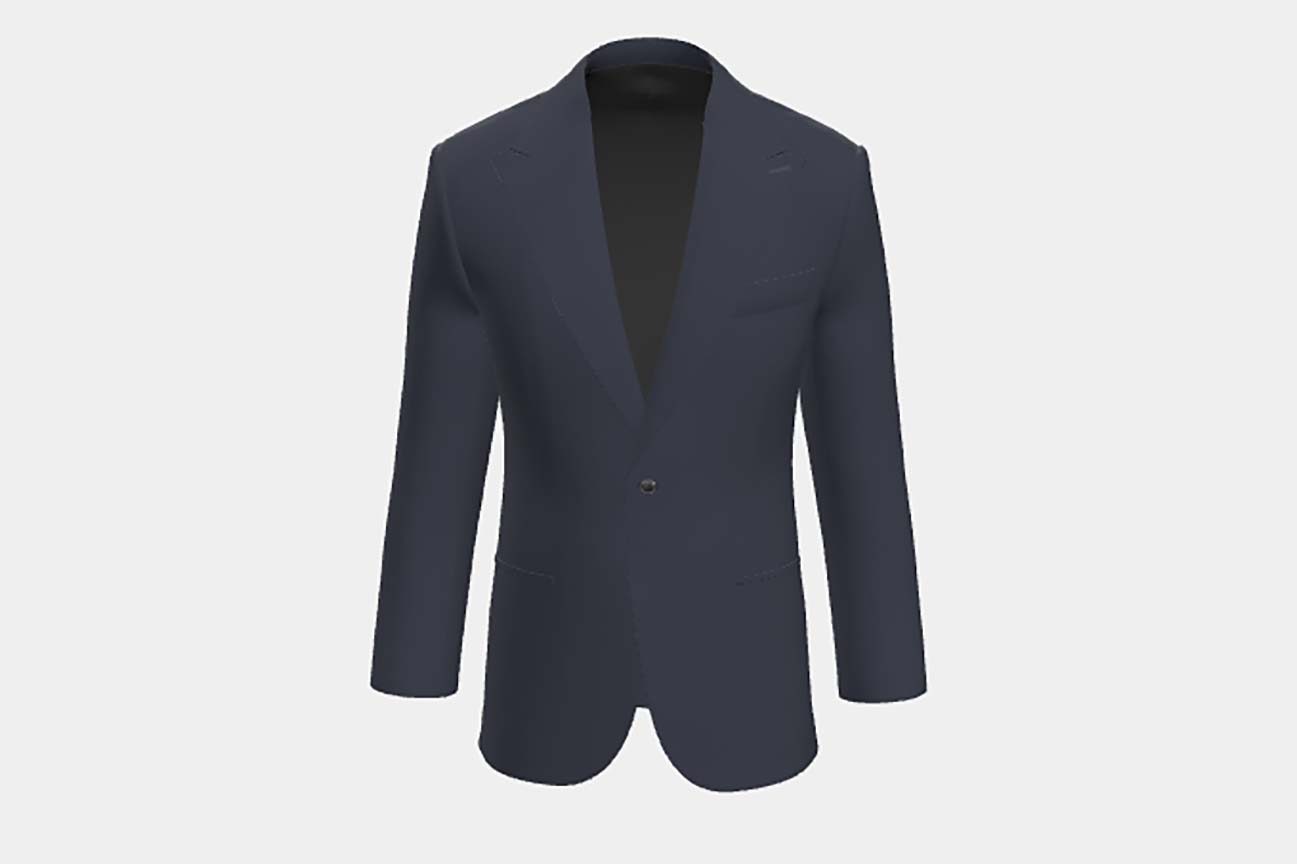 Tailored wool and silk jacket 150s blue Caccioppoli