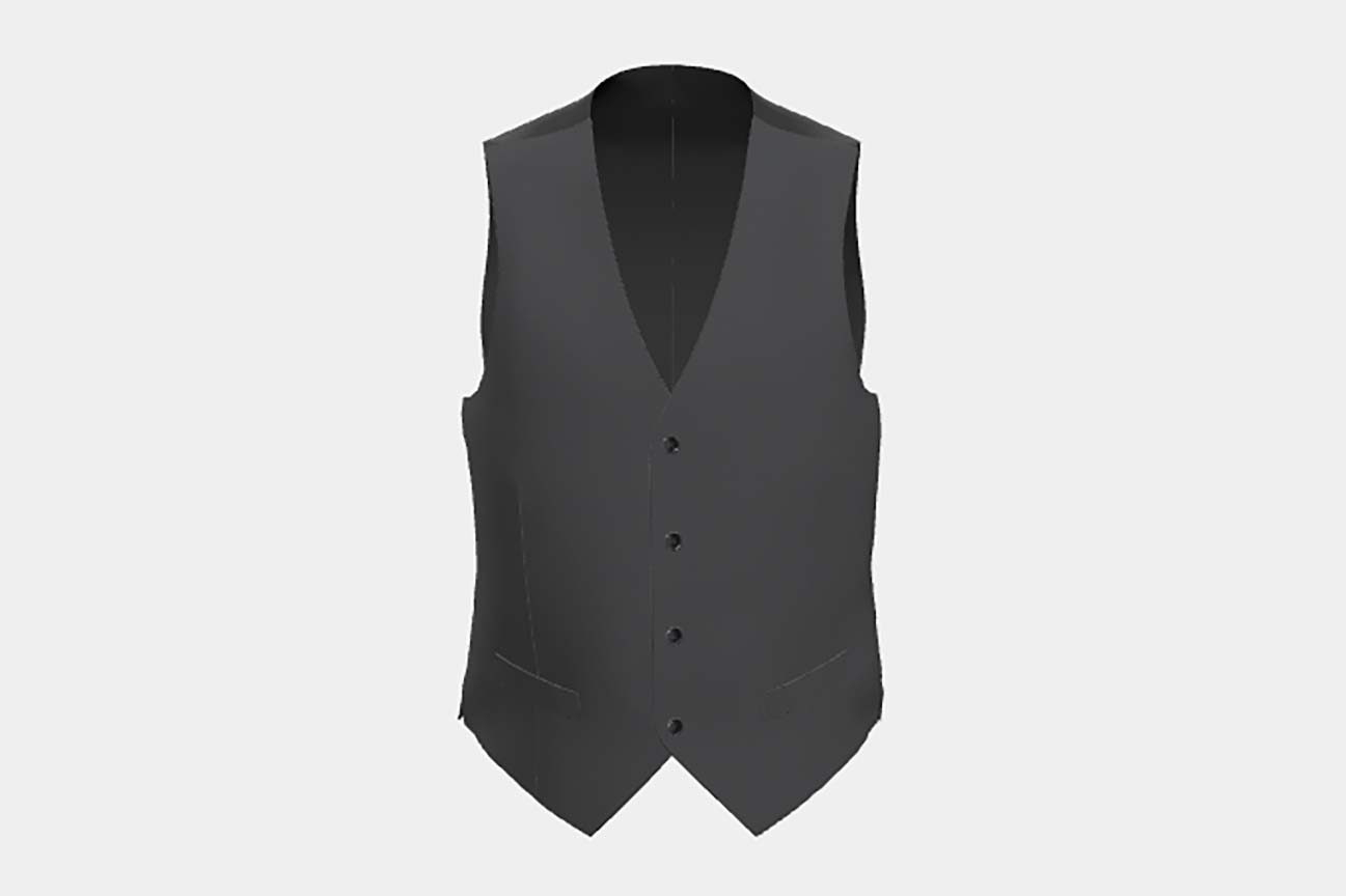 Made to measure gray 130s wool vest Caccioppoli