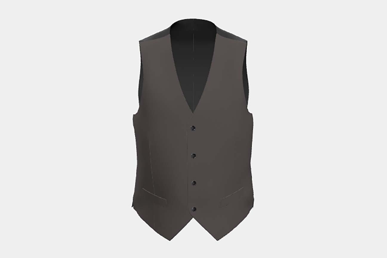Brown 150s wool and silk tailor-made waistcoat Caccioppoli