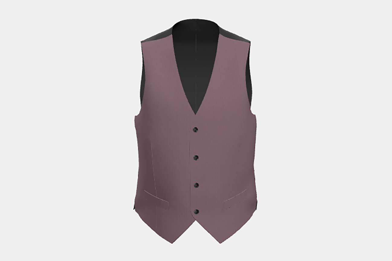 Gilet sur mesure en laine et soie rose des années 150 Caccioppoli