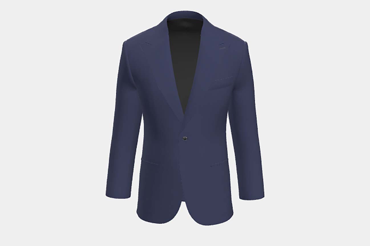 Tailored wool and silk jacket 150s blue Caccioppoli