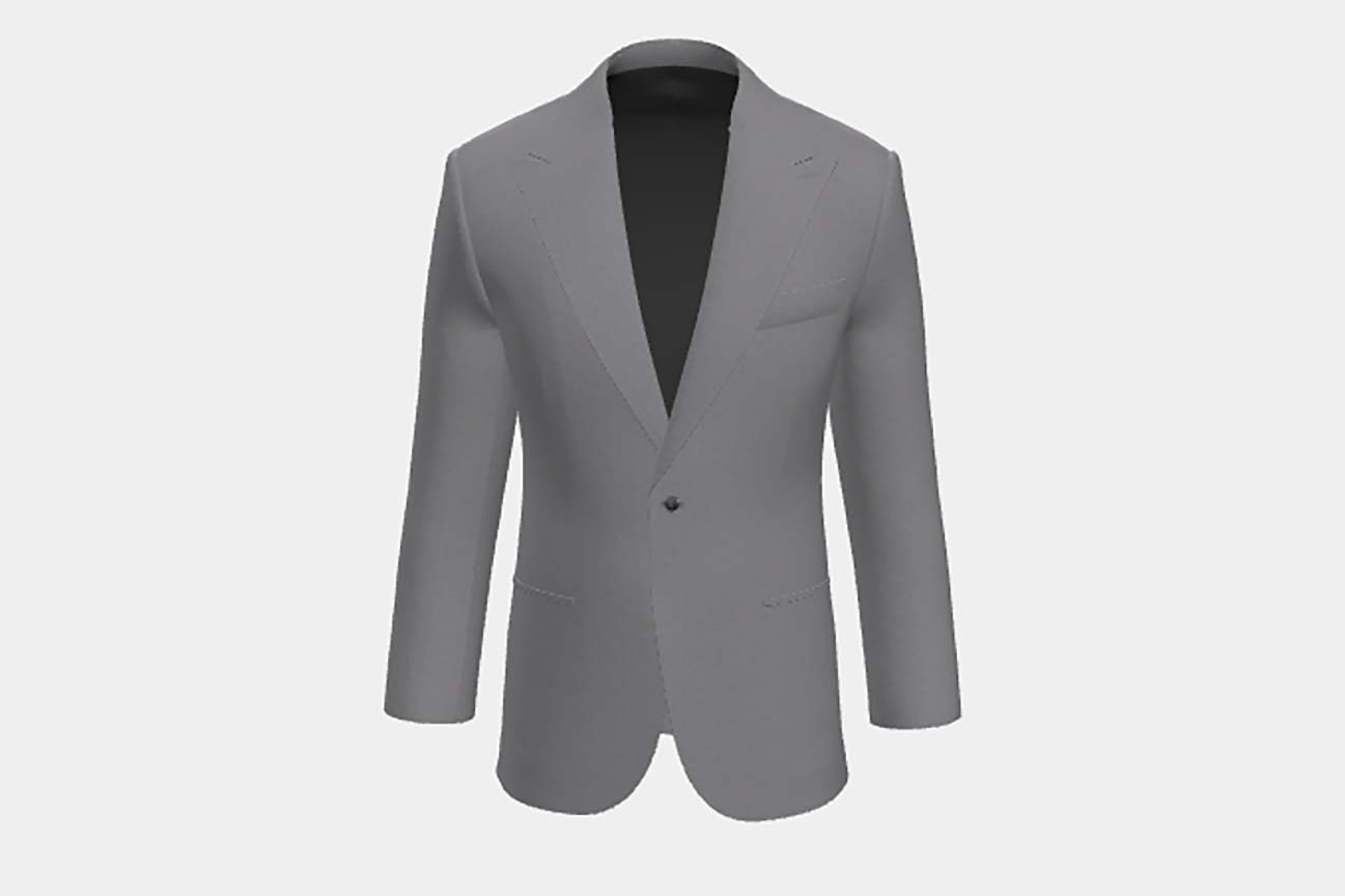 Made to measure wool and silk jacket 150s gray Caccioppoli