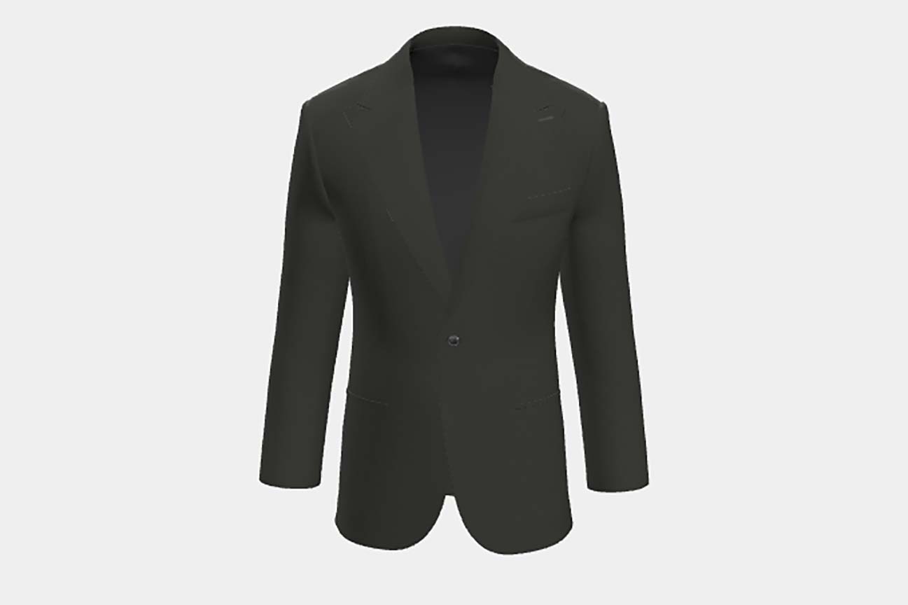 Veste tailleur en laine noire 110s Canonico