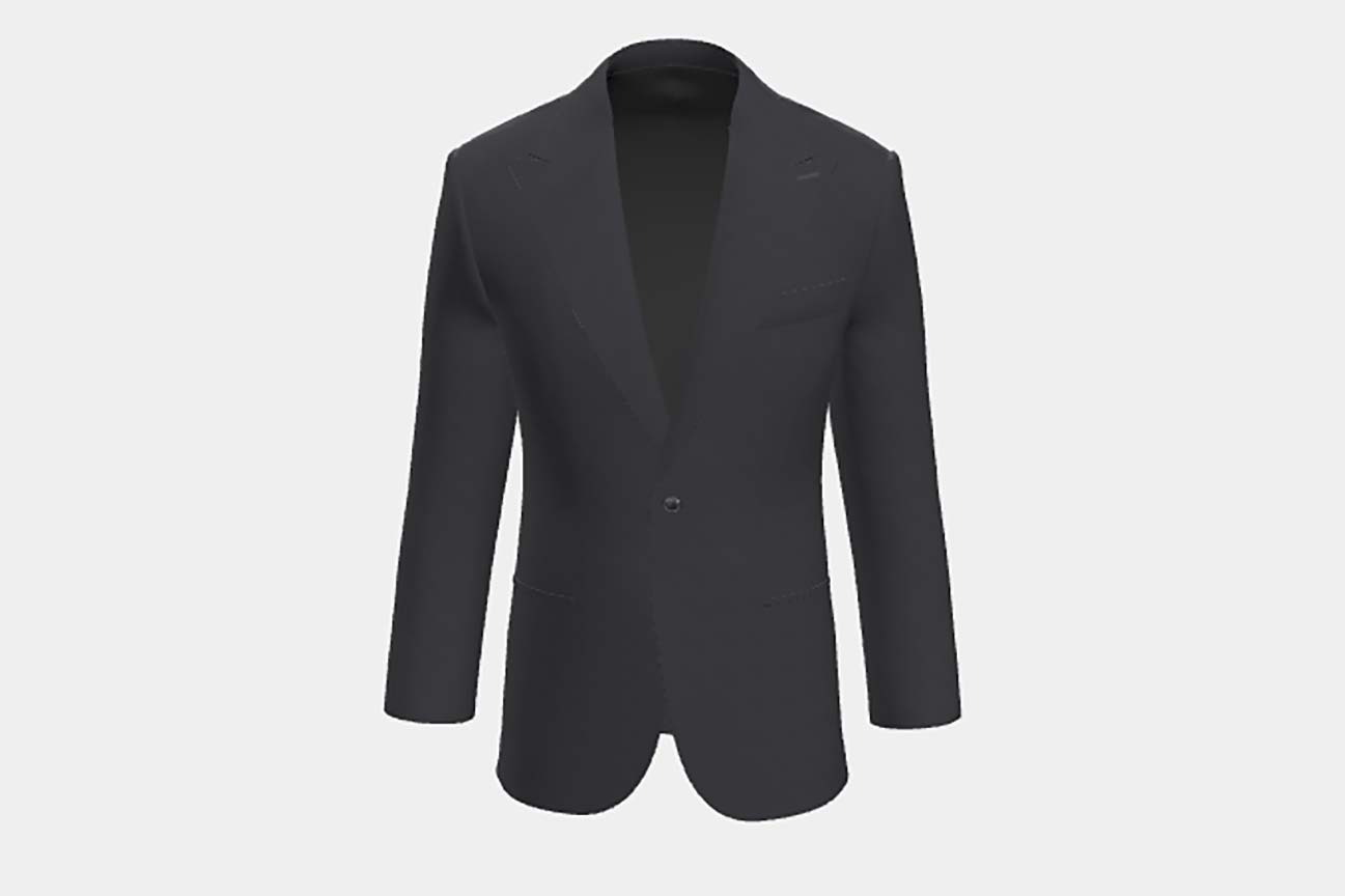 Veste tailleur en laine années 130 à rayures bleues Caccioppoli