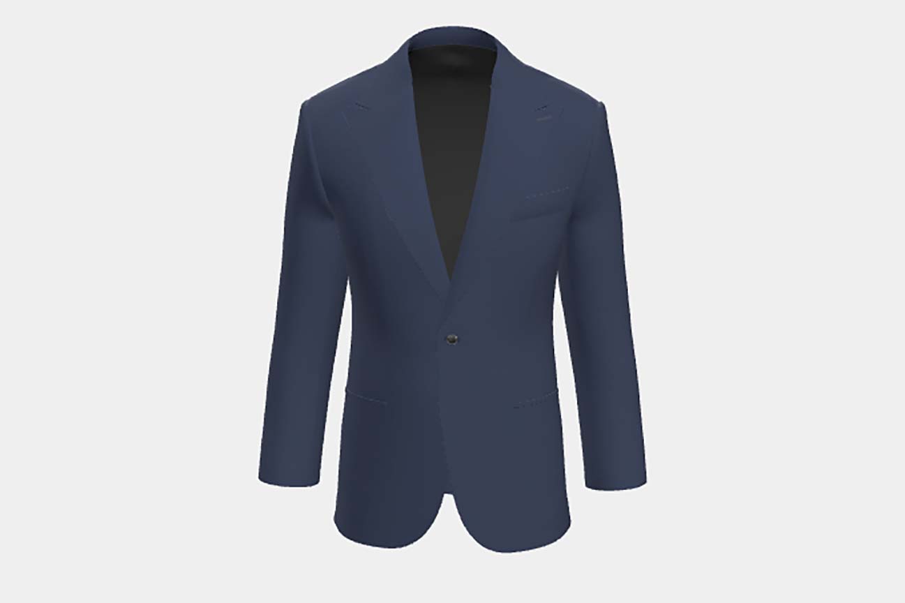 Veste tailleur en laine et soie années 150 bleu Caccioppoli