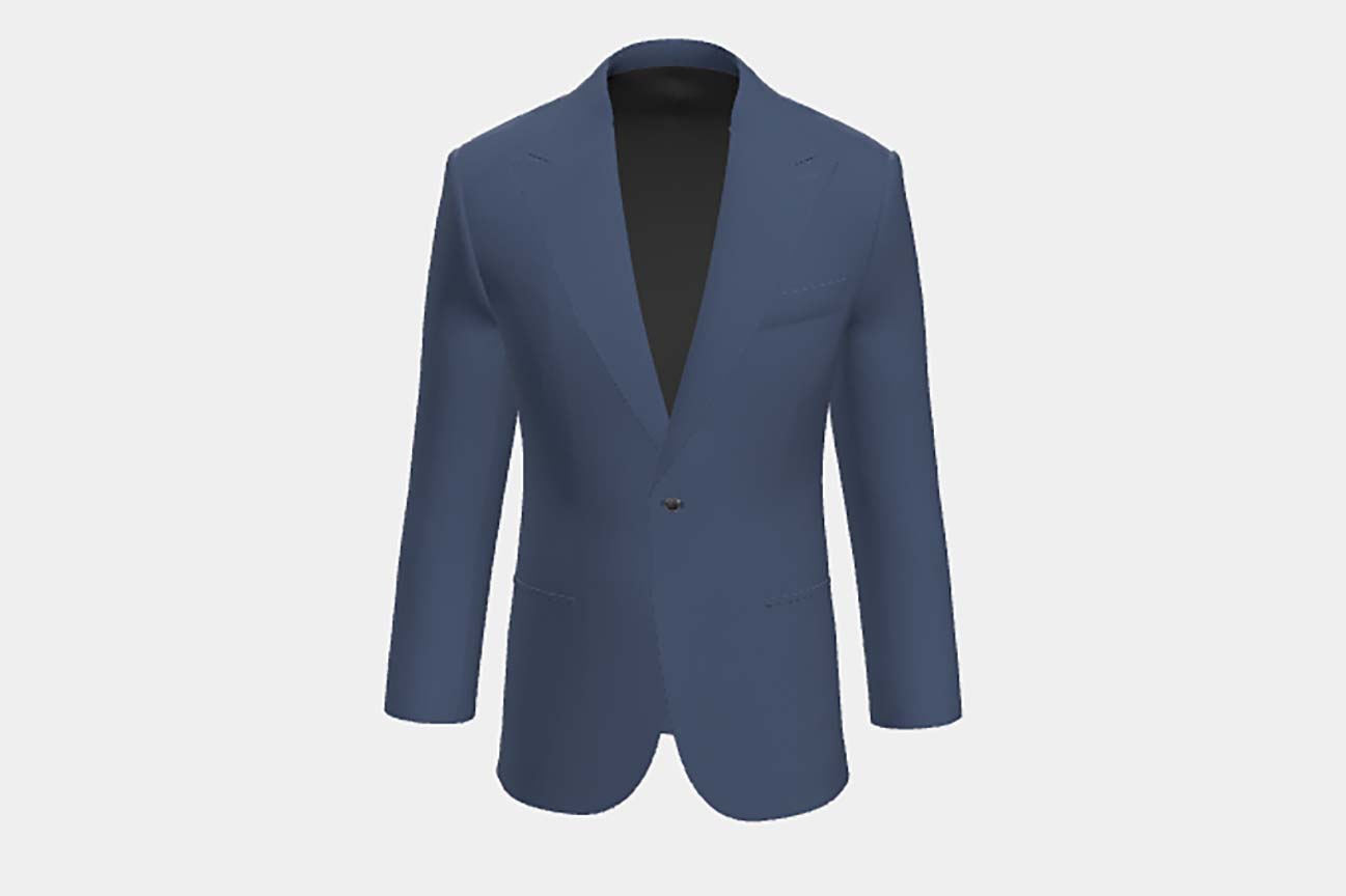 Tailored wool and silk jacket 150s blue Caccioppoli