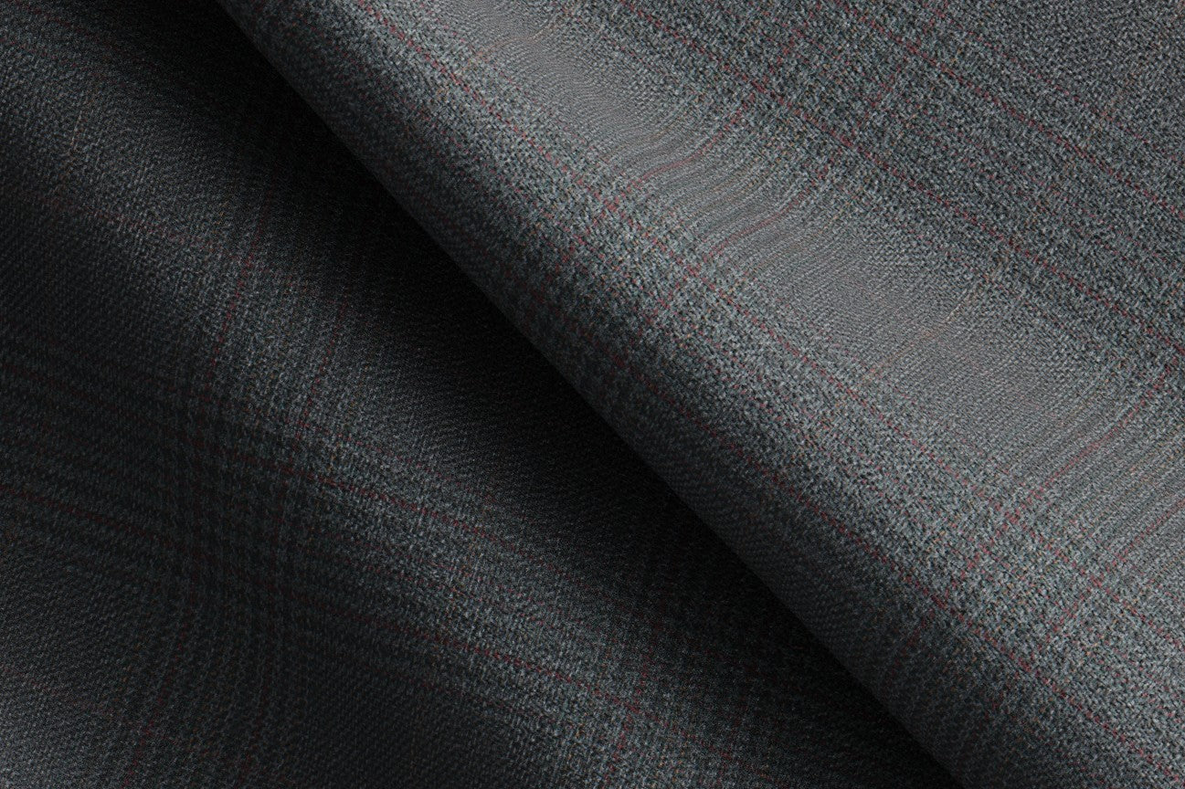 Pantalone con fascia su misura lana 130s principe di galles verde Caccioppoli