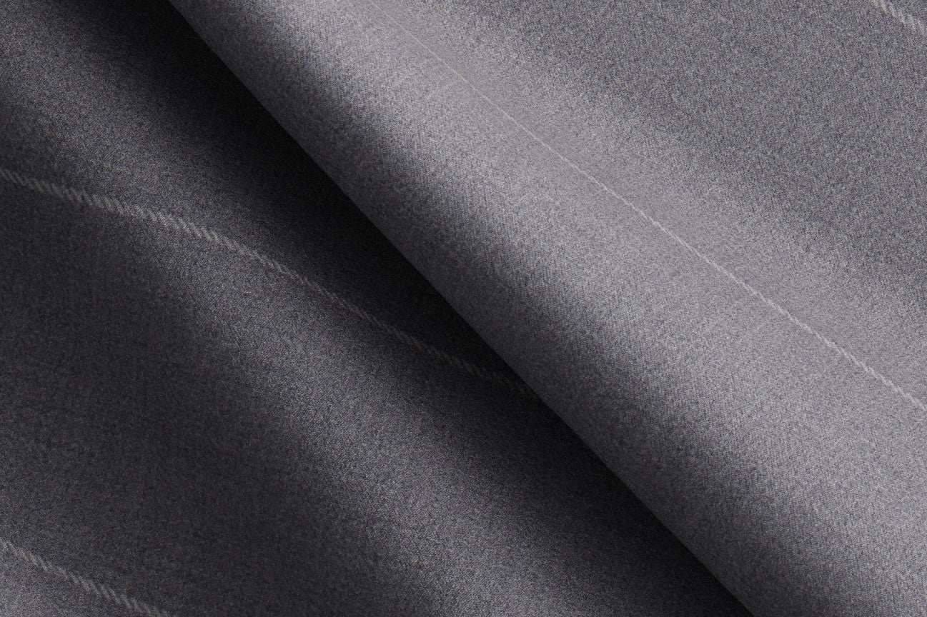 Made to measure wool and silk suit 150s gray Caccioppoli