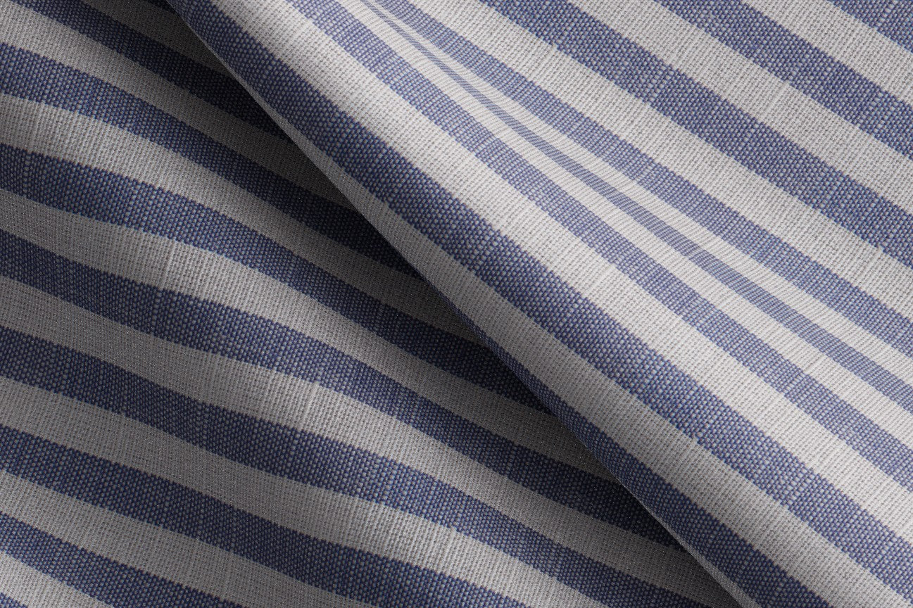 Chemise tailleur bleue en lin et coton