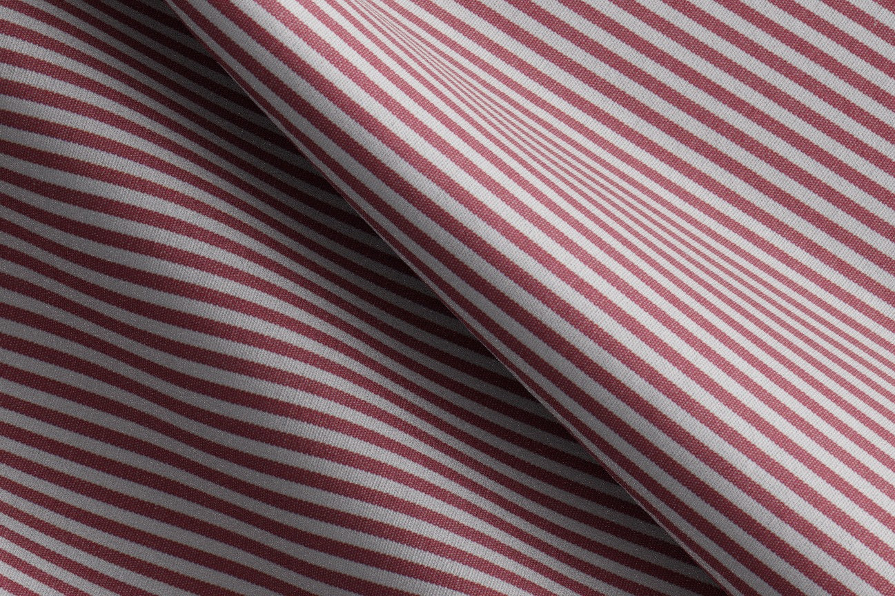 Chemise ajustée en coton à rayures rouges