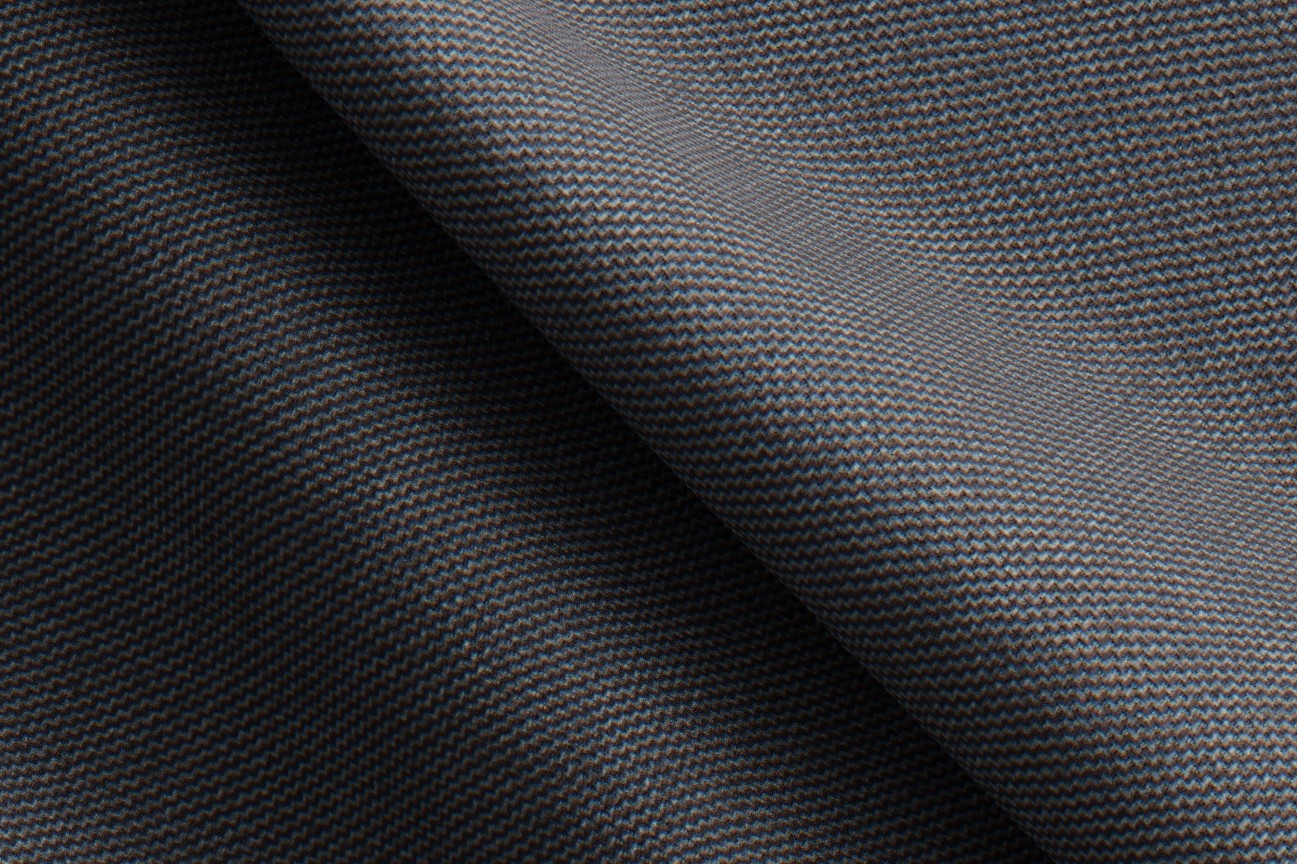 Pantalon tailleur en laine et soie gris années 150 Caccioppoli avec bande