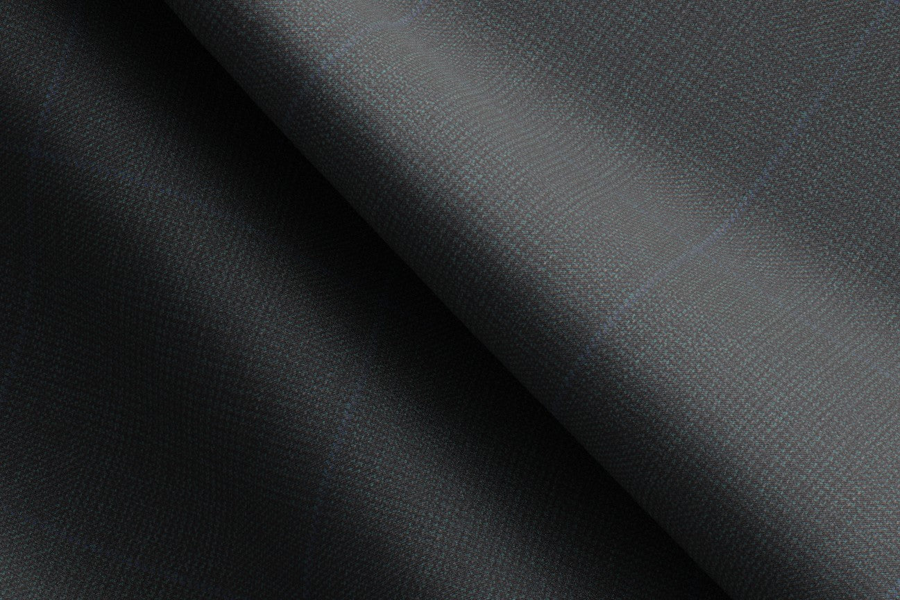 Made to measure 130s wool suit with green window Caccioppoli
