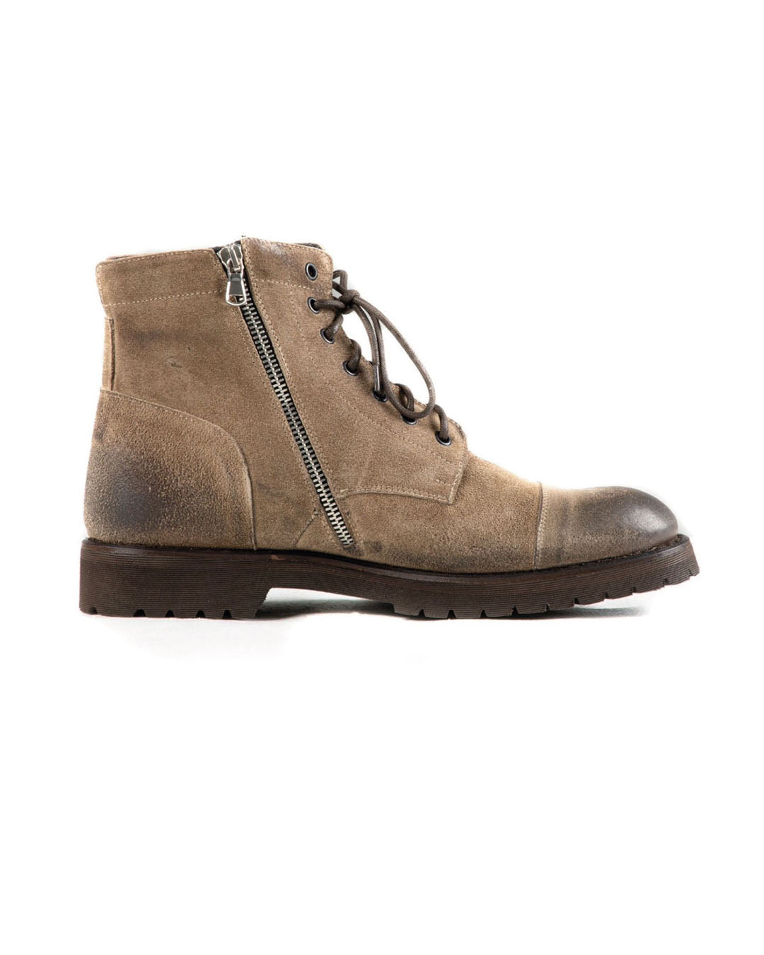 Z01 - BEIGE SUEDE BOOTS WITH ZIP