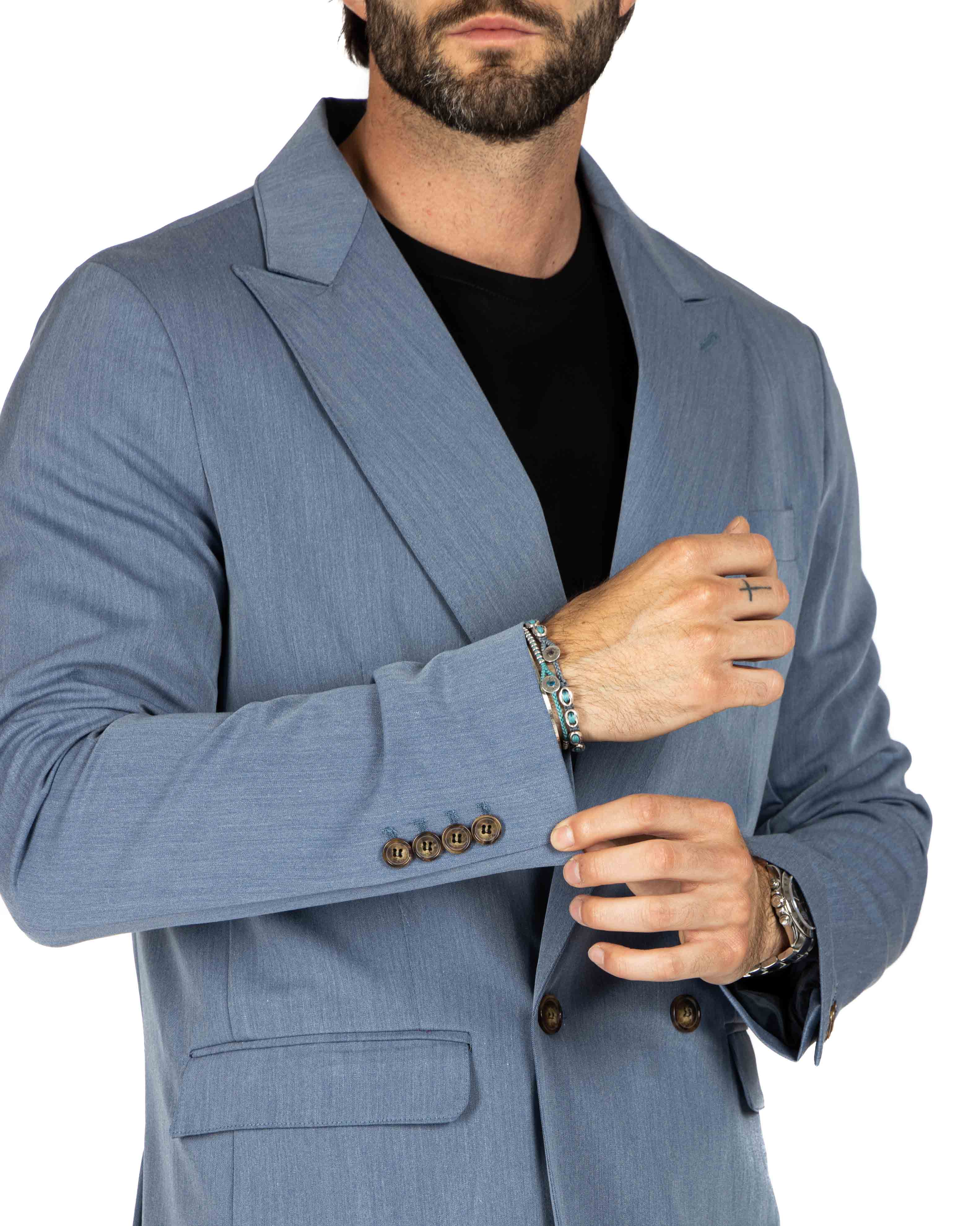 Italian 2.0 - light blue double-breasted jacket