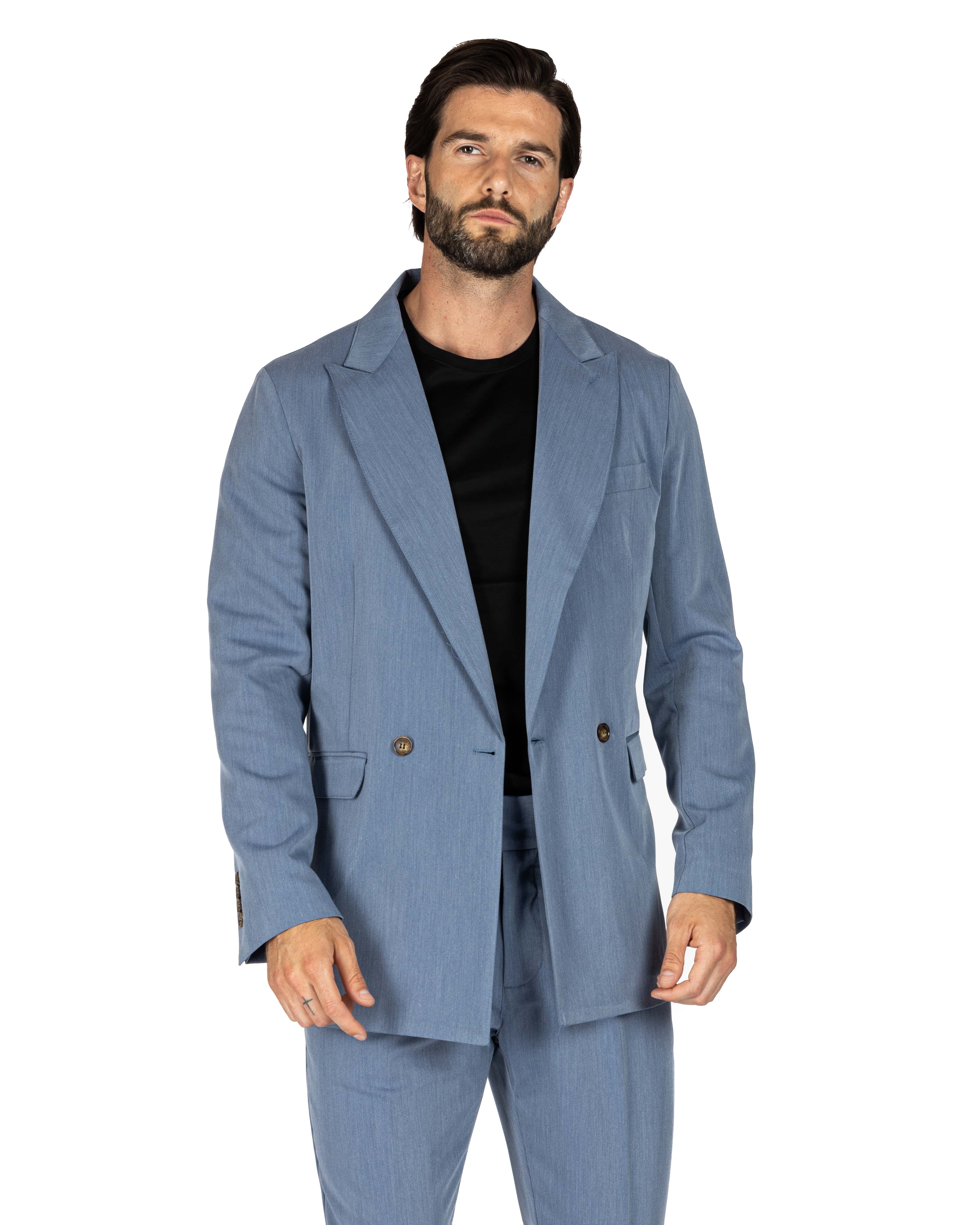 Italian 2.0 - light blue double-breasted jacket