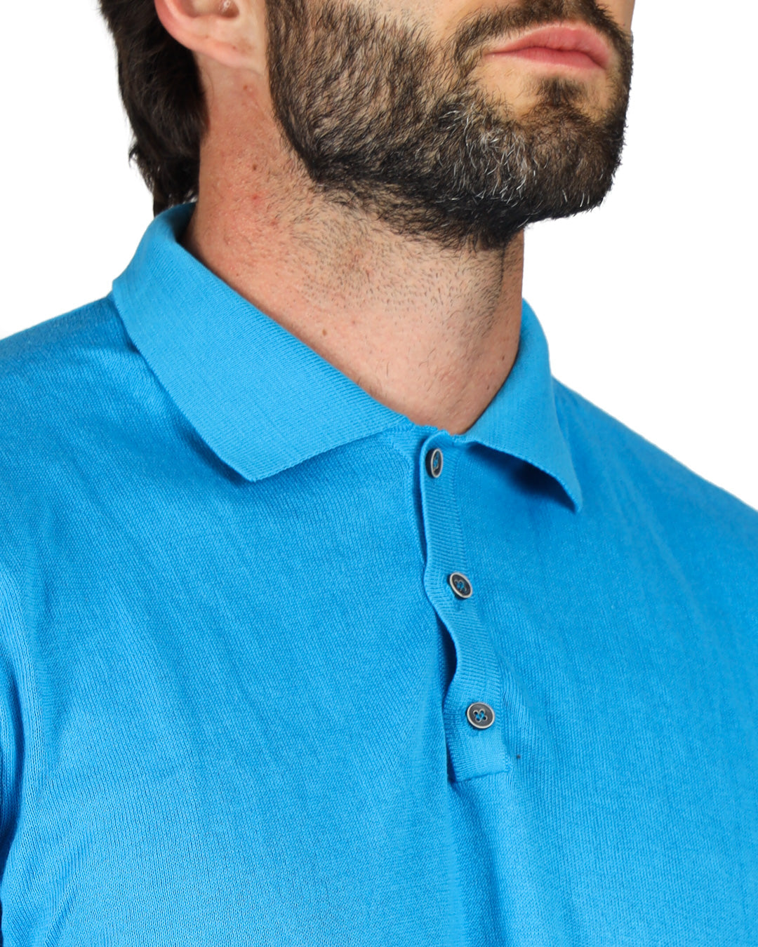 ROGER - POLO EN MAILLE BLEU CLAIR