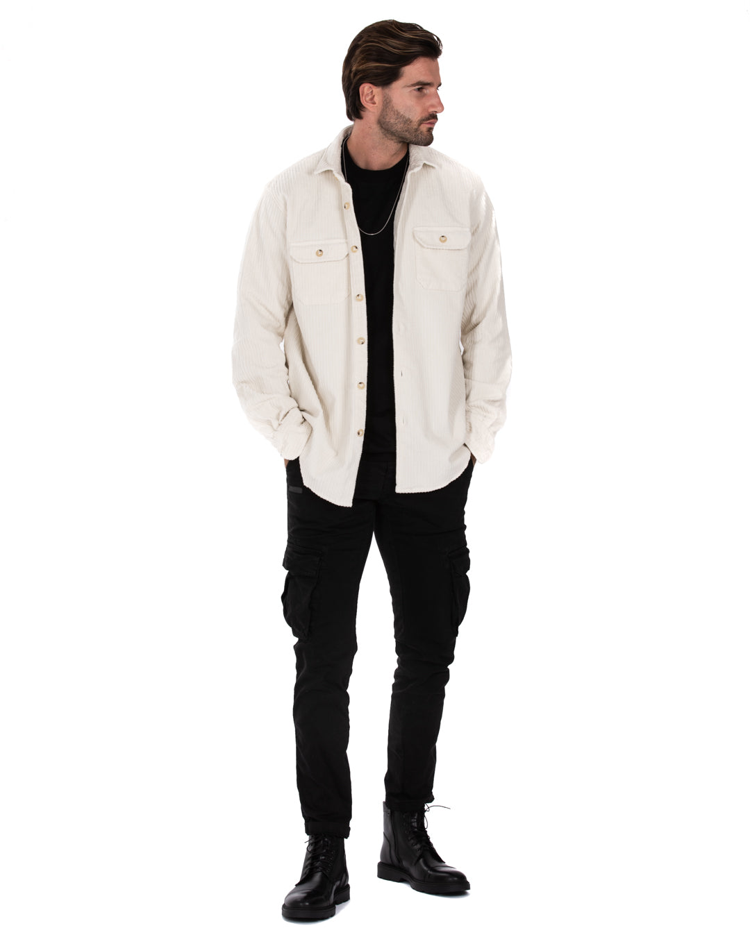 Atlantis - cream velvet shirt