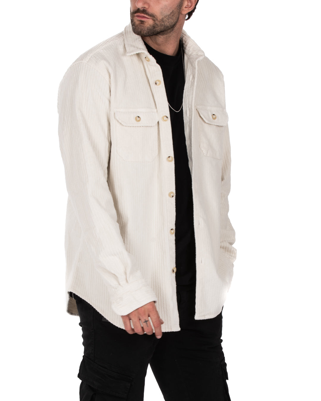 Atlantis - cream velvet shirt