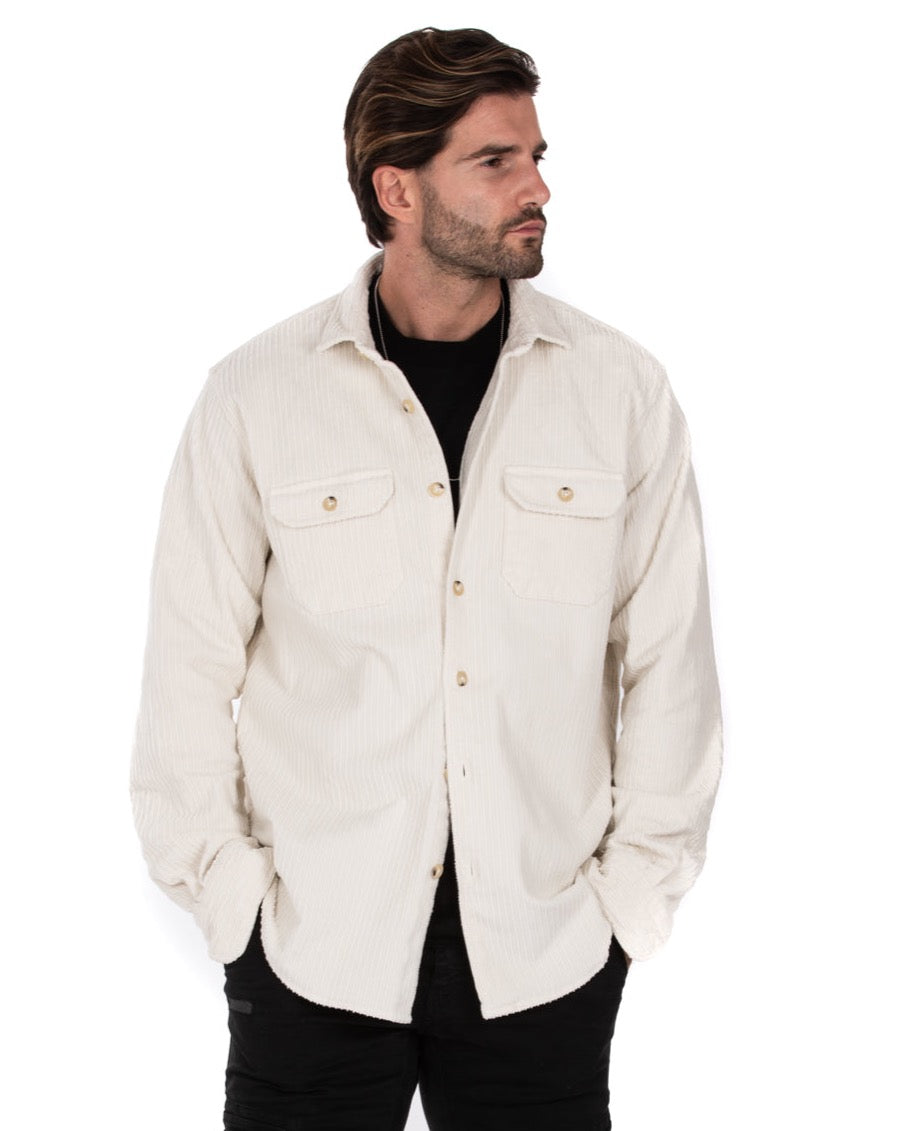 Atlantis - cream velvet shirt